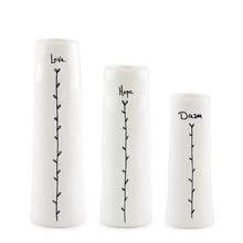 Load image into Gallery viewer, East of India - Trio of bud vases - Love, hope, dream