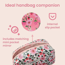 Load image into Gallery viewer, Cath Kidston - Strawberry make up bag with mirror