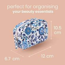 Load image into Gallery viewer, Cath Kidston - Navy carnation make up bag with mirror