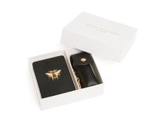 Load image into Gallery viewer, Black - Oblong compact mirror & lipstick holder set