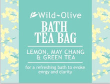 Load image into Gallery viewer, Wild Olive - Lemon, May Chang & Green Tea Bath Tea Bag