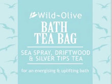 Load image into Gallery viewer, Wild Olive - Sea Spray, Driftwood  & Silver Tips Tea Bath Tea Bag