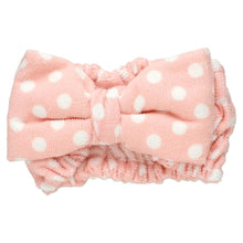 Load image into Gallery viewer, The Vintage Cosmetics Company - &quot;Dolly&quot; Pink Polka Dot Make-Up Headband
