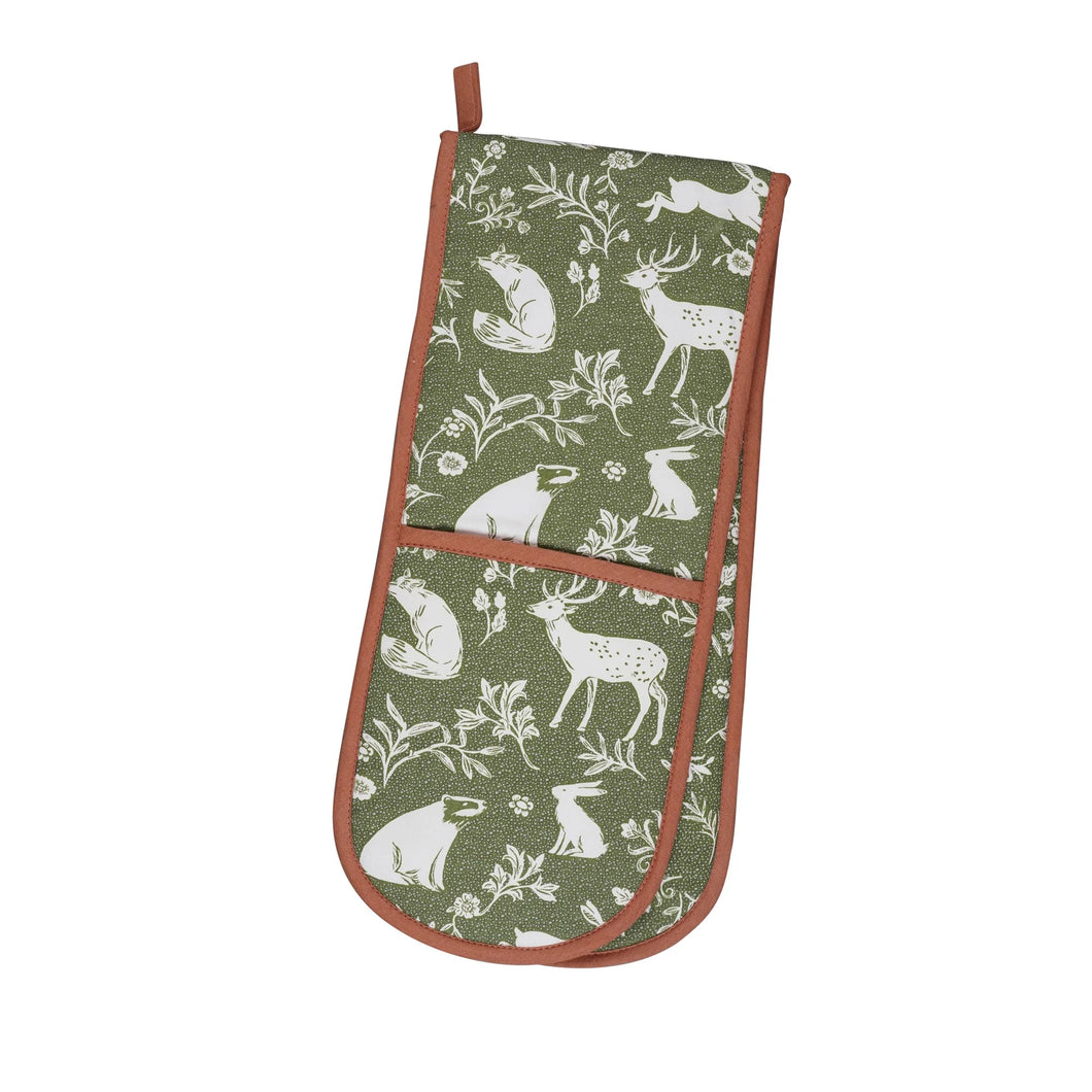 Ulster Weavers Forest Friends - Sage Double Oven Gloves