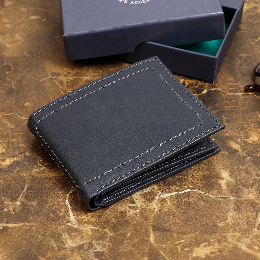 POM - Slate Blue bi-fold leather wallet
