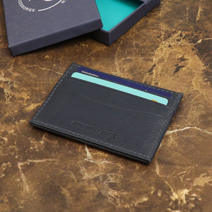POM - Blue leather card holder