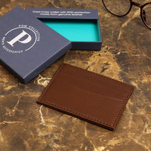 Load image into Gallery viewer, POM - Fossil brown leather card holder
