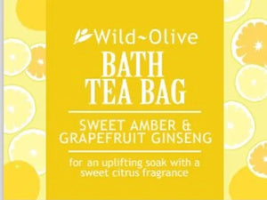 Wild Olive - Sweet Amber & Grapefruit Ginseng Bath Tea Bag