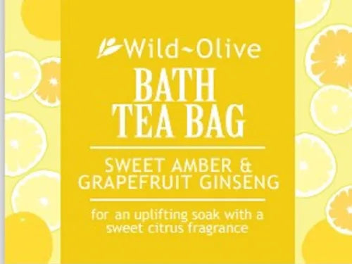 Wild Olive - Sweet Amber & Grapefruit Ginseng Bath Tea Bag