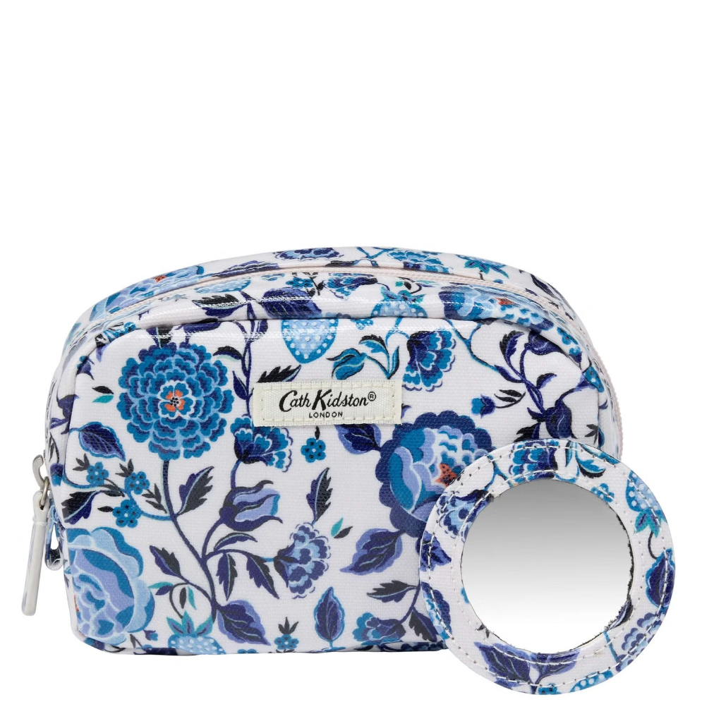 Cath Kidston - Navy carnation make up bag with mirror