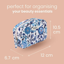 Load image into Gallery viewer, Cath Kidston - Navy carnation make up bag with mirror
