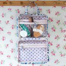 Load image into Gallery viewer, Cath Kidston - Navy carnation Two part wash bag with handles
