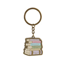 Load image into Gallery viewer, Jane Austin - Book Stack Metal Keyring
