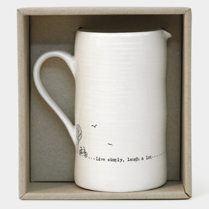 East of India - Large Jug - Live simply, laugh a lot