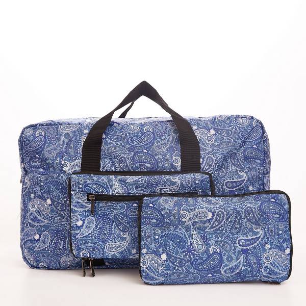 Eco Chic Foldable Holdall Blue Paisley Corn Craft