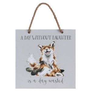 Wrendale Designs - 'A Day Without Laughter' fox plaque