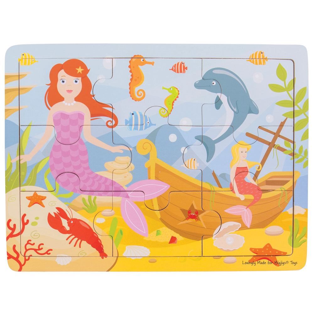 Big Jigs Toys - 9 Piece Mermaid Tray Puzzle